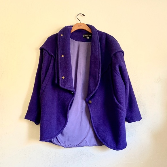 Vintage Purple Wool Coat - Picture 2 of 3